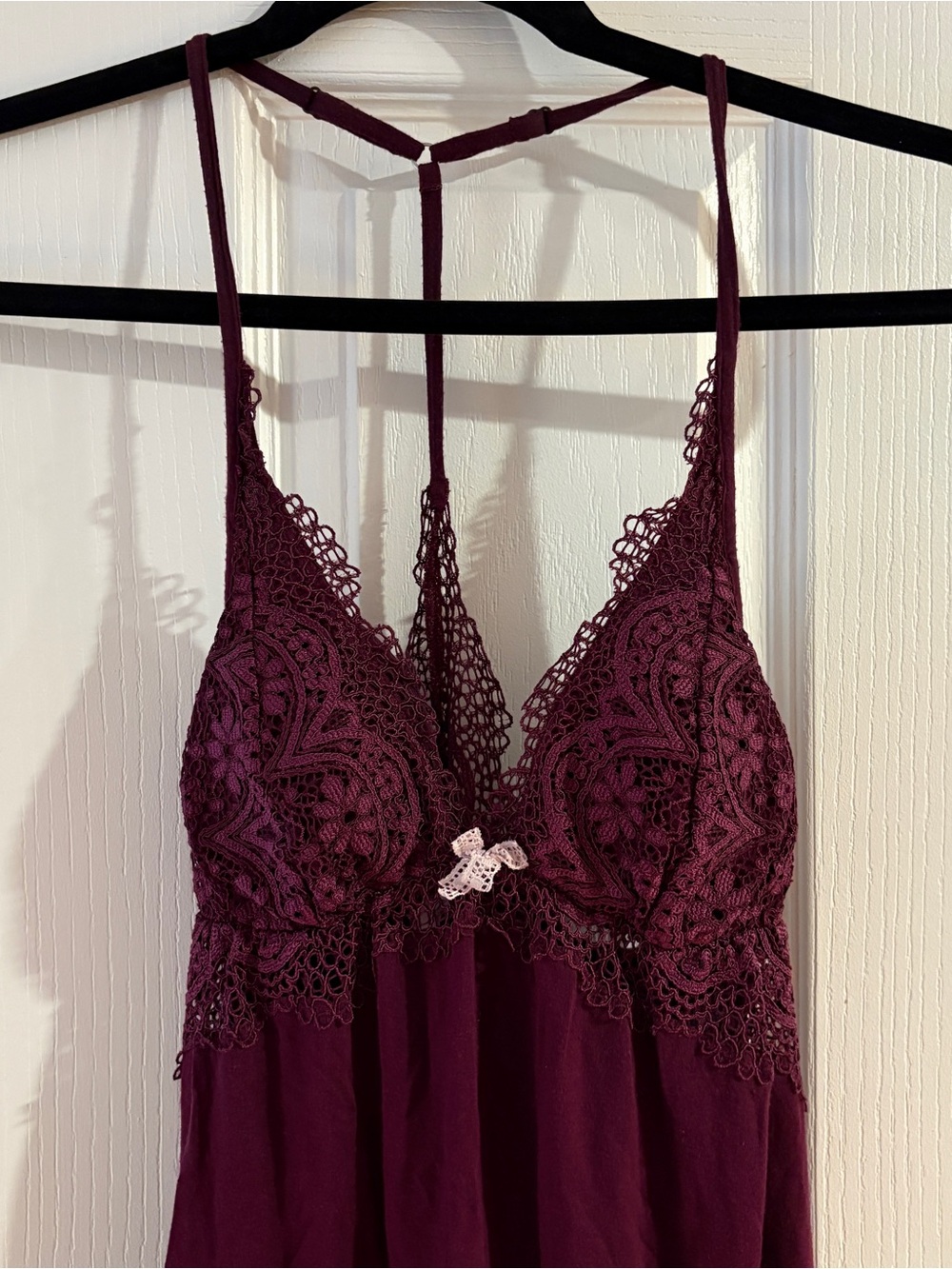 Victoria's Secret Wine Lace-Trim slip dress